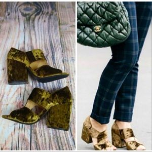 CABi Crushed Velvet Block Heels